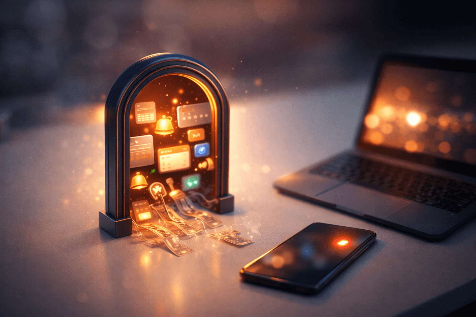 Clean client portal interface on a laptop screen